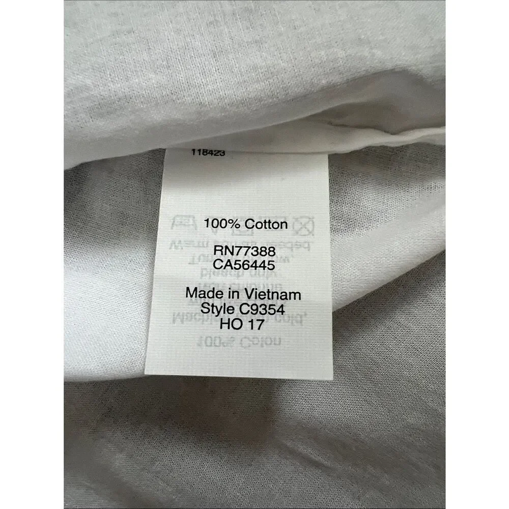 NWT J. Crew Men’s White Long-Sleeve 3/4 Button-Down Popover Shirt 100% Cotton XL